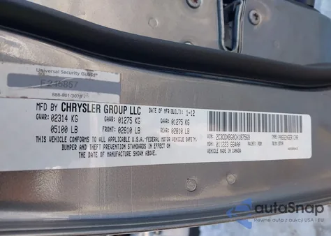 2012 Dodge Charger Se из США, поврежденный, VIN 2C3CDXBG0CH187569